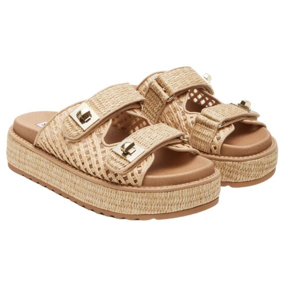 New Steve Madden Bigschmona Sandal in Natural Raffia platform - Picture 1 of 10